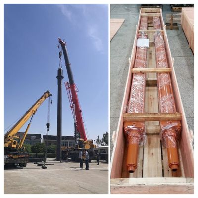 Presión de trabajo de 21 MPa cilindros hidráulicos de 3 etapas de acción única de trabajo pesado con tubo de cilindro de 27SiMn